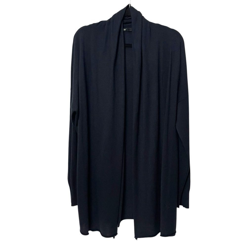 JARBO Silk Cashmere Drape Front Cardigan L